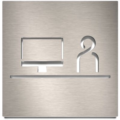 Edelstahl Schild "Büro" / O.02.E