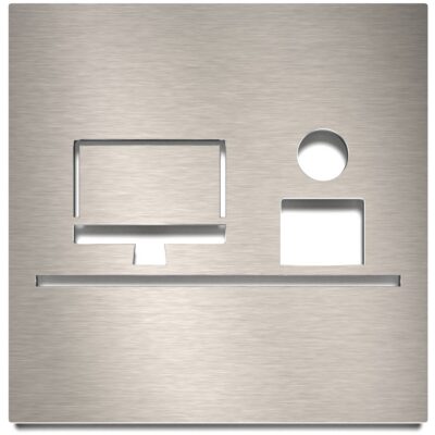 Edelstahl Schild "Büro" / O.03.E