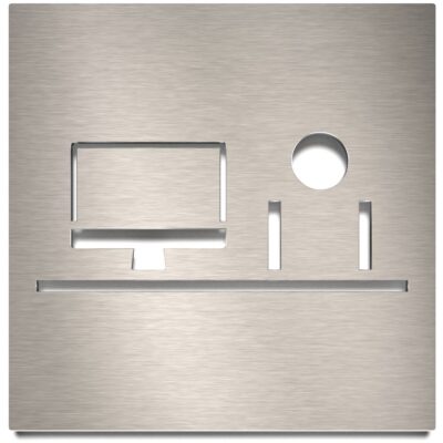 Edelstahl Schild "Büro" / O.05.E
