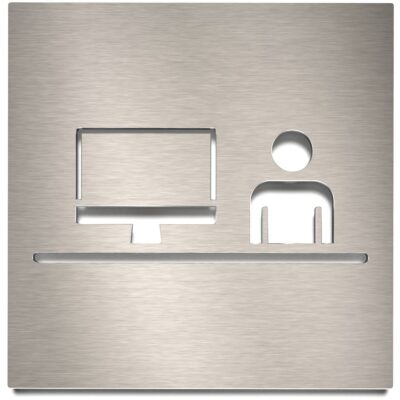 Edelstahl Schild "Büro" / O.06.E
