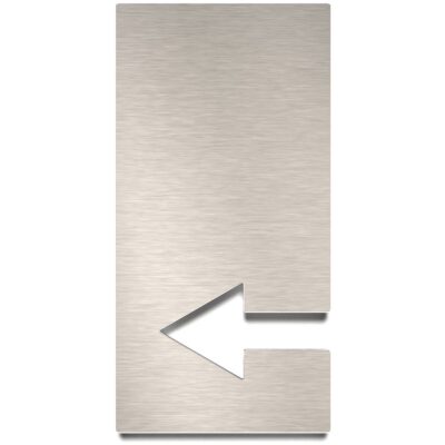 Edelstahl Hinweisschild Pfeil "links" / P.03.E