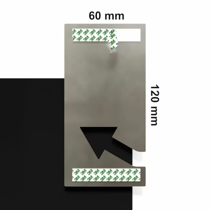 Edelstahl Hinweisschild Pfeil "rechts oben" / P.06.E – Bild 3