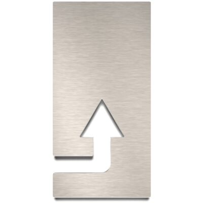 Edelstahl Hinweisschild Pfeil "Ecke rechts" / P.08.E