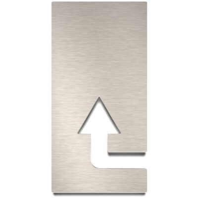 Edelstahl Hinweisschild Pfeil "Ecke links" / P.09.E