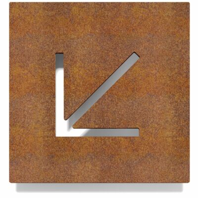 Vintage Hinweisschild Pfeil "links unten oder rechts oben" / P.14.R