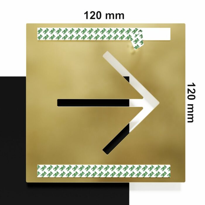 Messing Hinweisschild Pfeil "rechts oder links" / P.15.M - Image 3