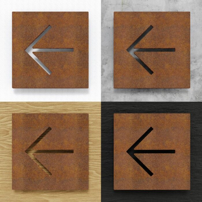 Vintage Hinweisschild Pfeil "rechts oder links" / P.15.R - Image 2