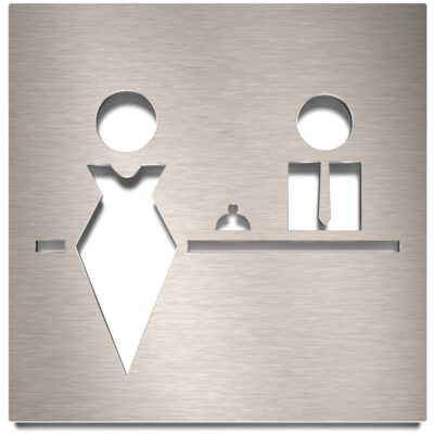 Edelstahl Schild "Rezeption" / R.01.E