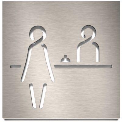 Edelstahl Schild "Rezeption" / R.02.E
