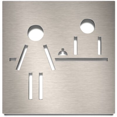 Edelstahl Schild "Rezeption" / R.05.E