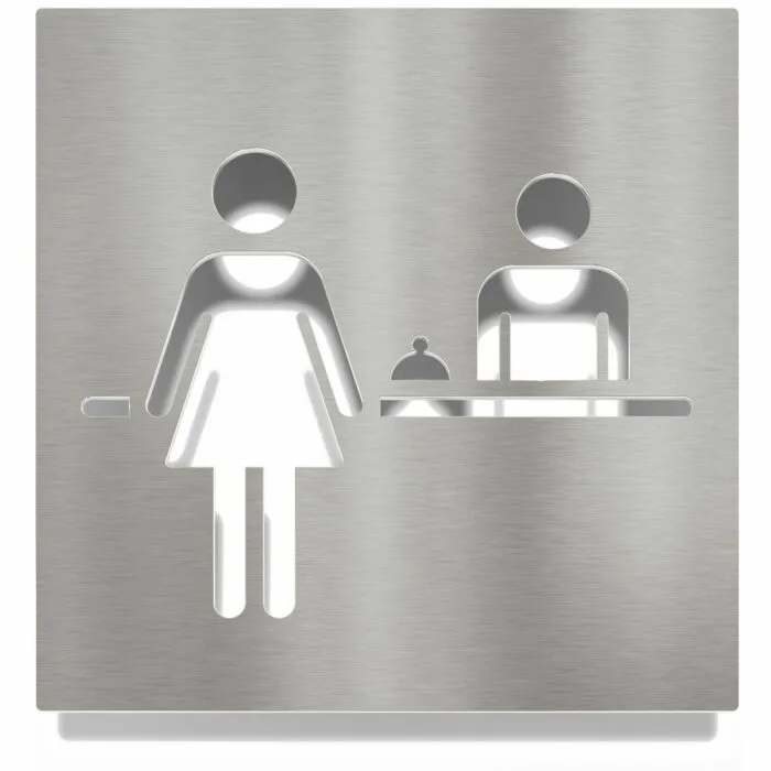 Edelstahl Schild "Rezeption" / R.06.E