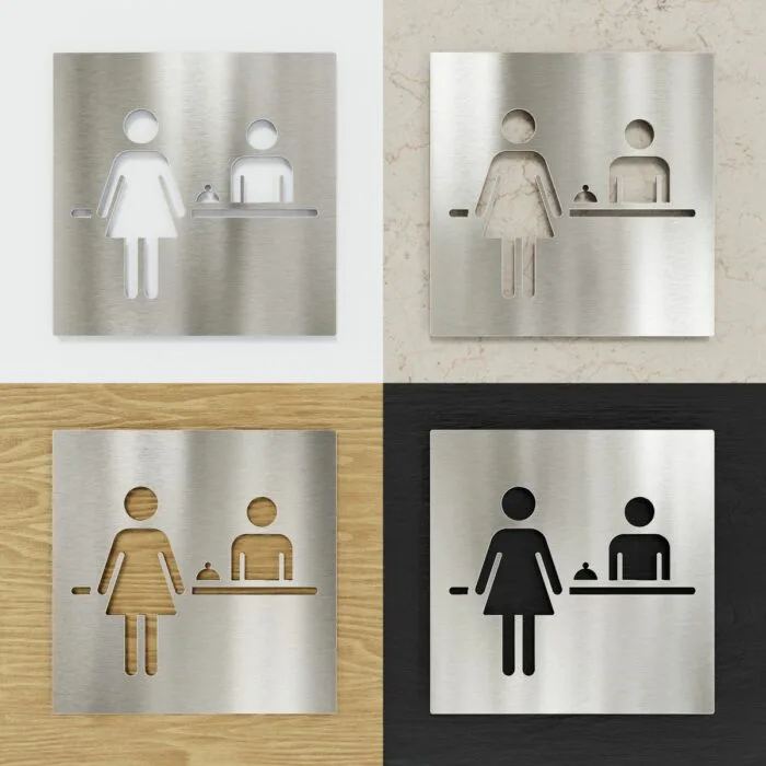 Edelstahl Schild "Rezeption" / R.06.E – Bild 2