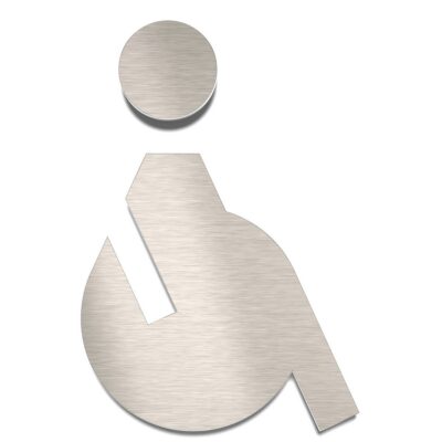 Edelstahl WC-Schild "Rollstuhlfahrer" / SB.01.E