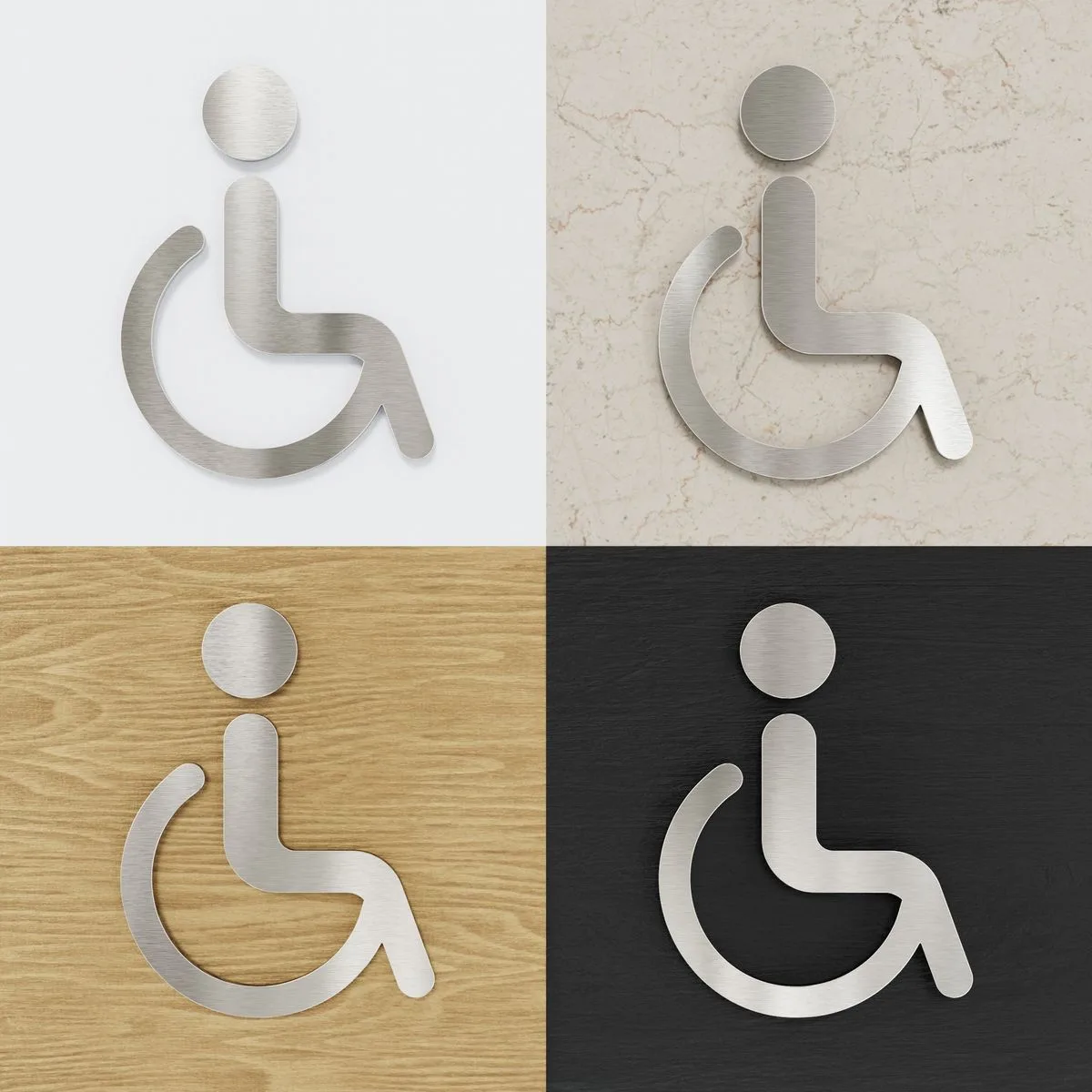 Edelstahl WC-Schild "Rollstuhlfahrer" / SB.06.E – Bild 2