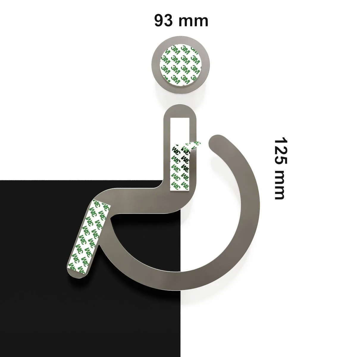 Edelstahl WC-Schild "Rollstuhlfahrer" / SB.06.E – Bild 4