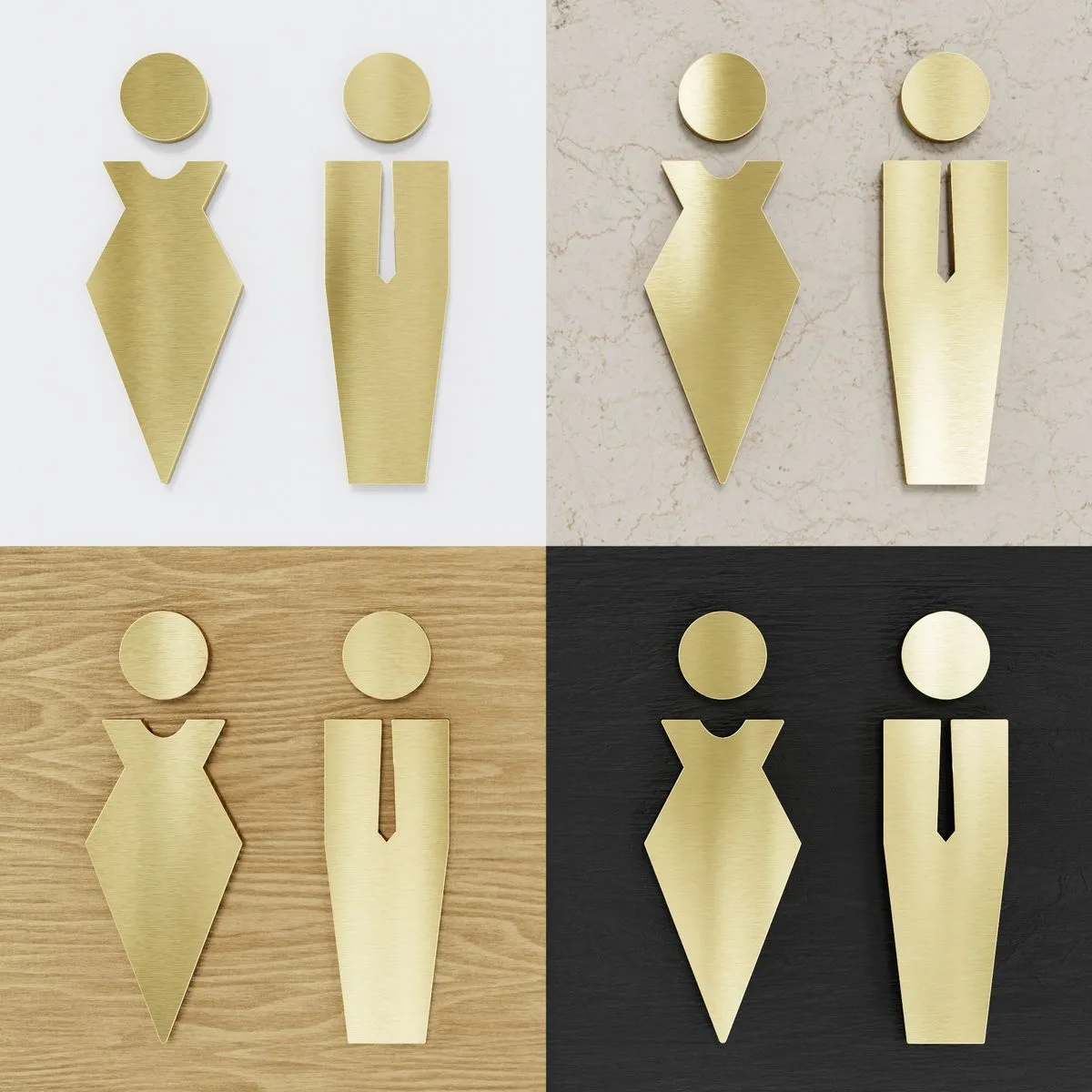 Messing WC-Piktogramme Set "Damen & Herren" / ST.01.M – Bild 2