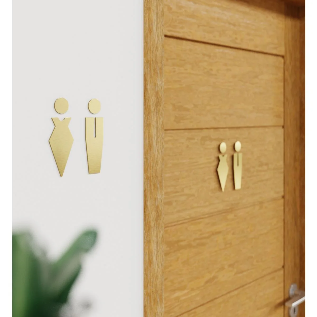 Messing WC-Piktogramme Set "Damen & Herren" / ST.01.M – Bild 3