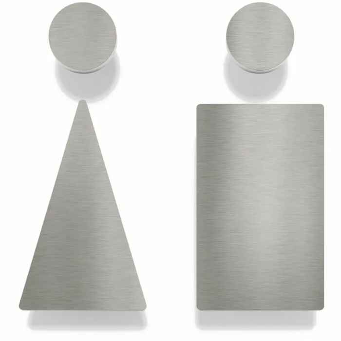 Edelstahl WC-Schilder Set "Damen & Herren" / ST.03.E