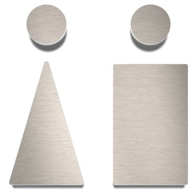 Edelstahl WC-Schilder Set "Damen & Herren" / ST.03.E