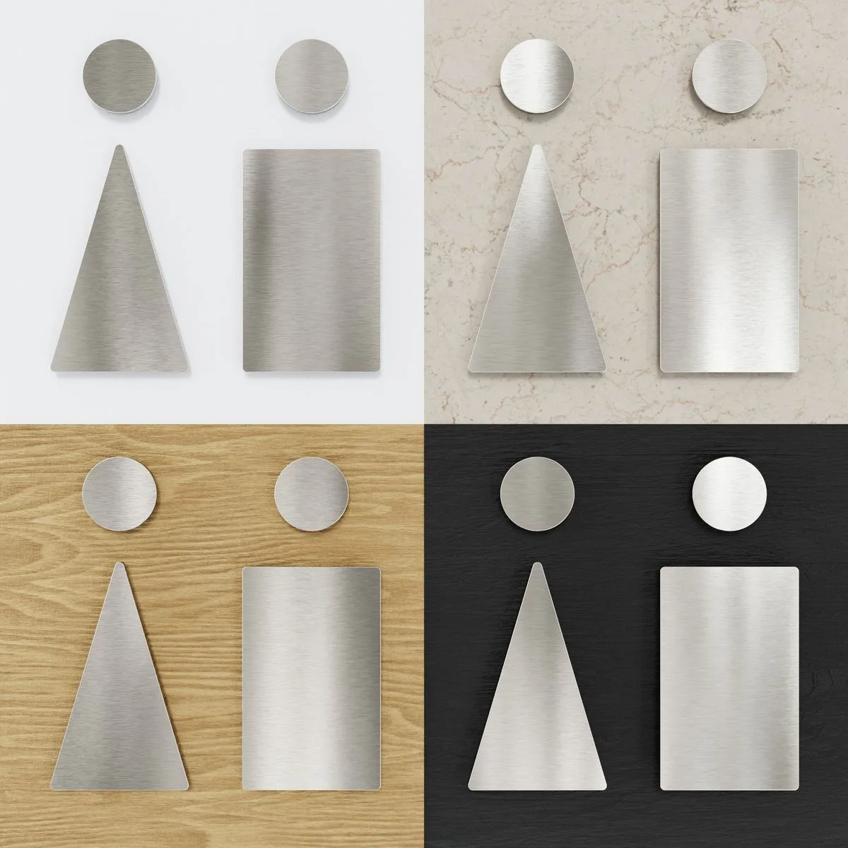 Edelstahl WC-Schilder Set "Damen & Herren" / ST.03.E – Bild 2