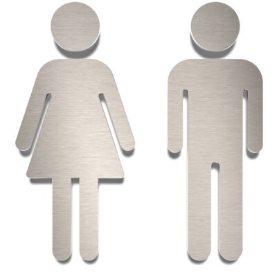 Edelstahl WC-Schilder Set "Damen & Herren" / ST.06.E