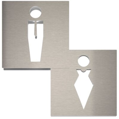 Edelstahl WC-Schilder Set "Damen & Herren" / T.01.E