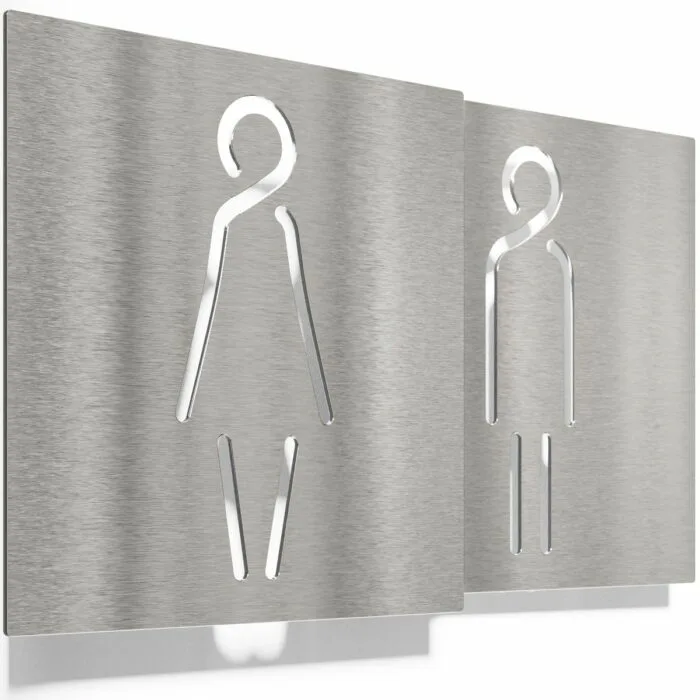 Edelstahl WC-Schilder Set "Damen & Herren" / T.02.E