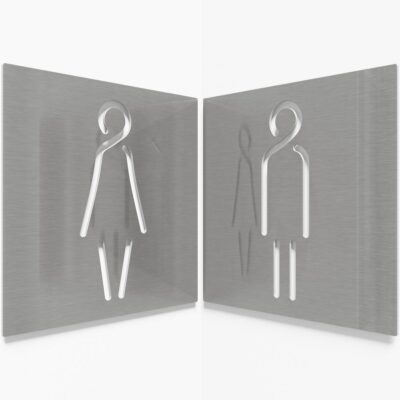 Edelstahl WC-Schilder Set "Damen & Herren" / T.02.E