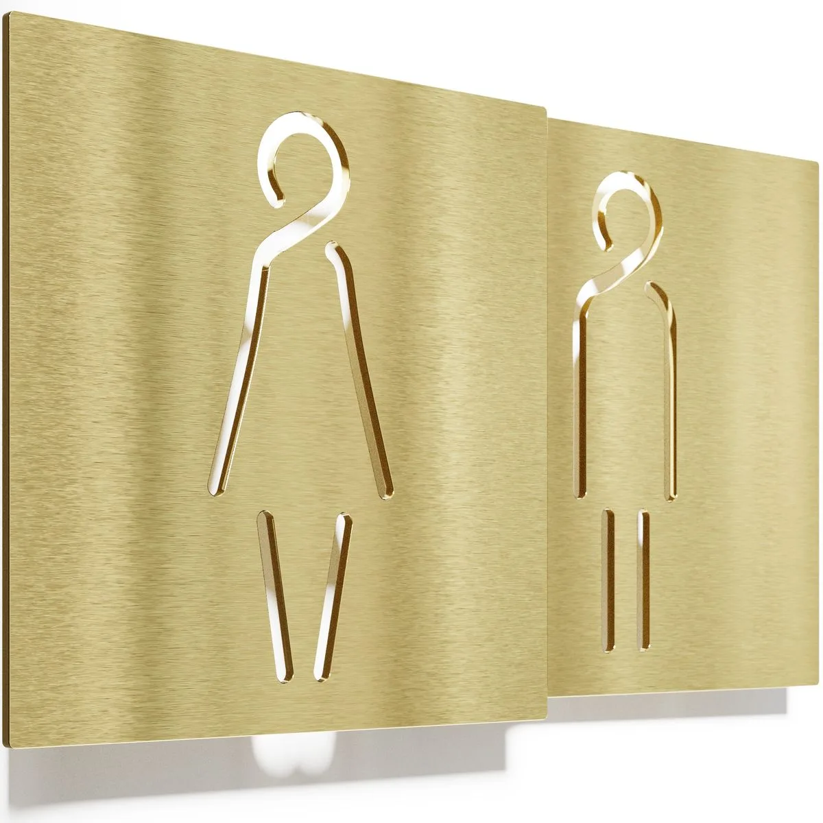 Messing WC-Schilder Set "Damen & Herren" / T.02.M