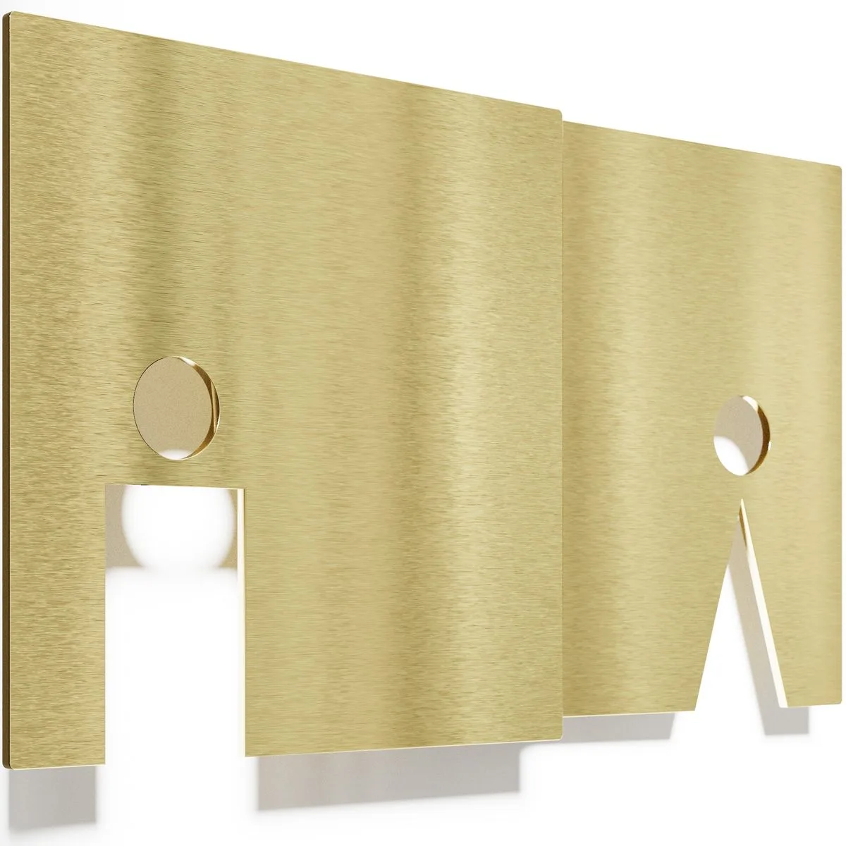 Messing WC-Schild Set "Damen & Herren" / T.03.M