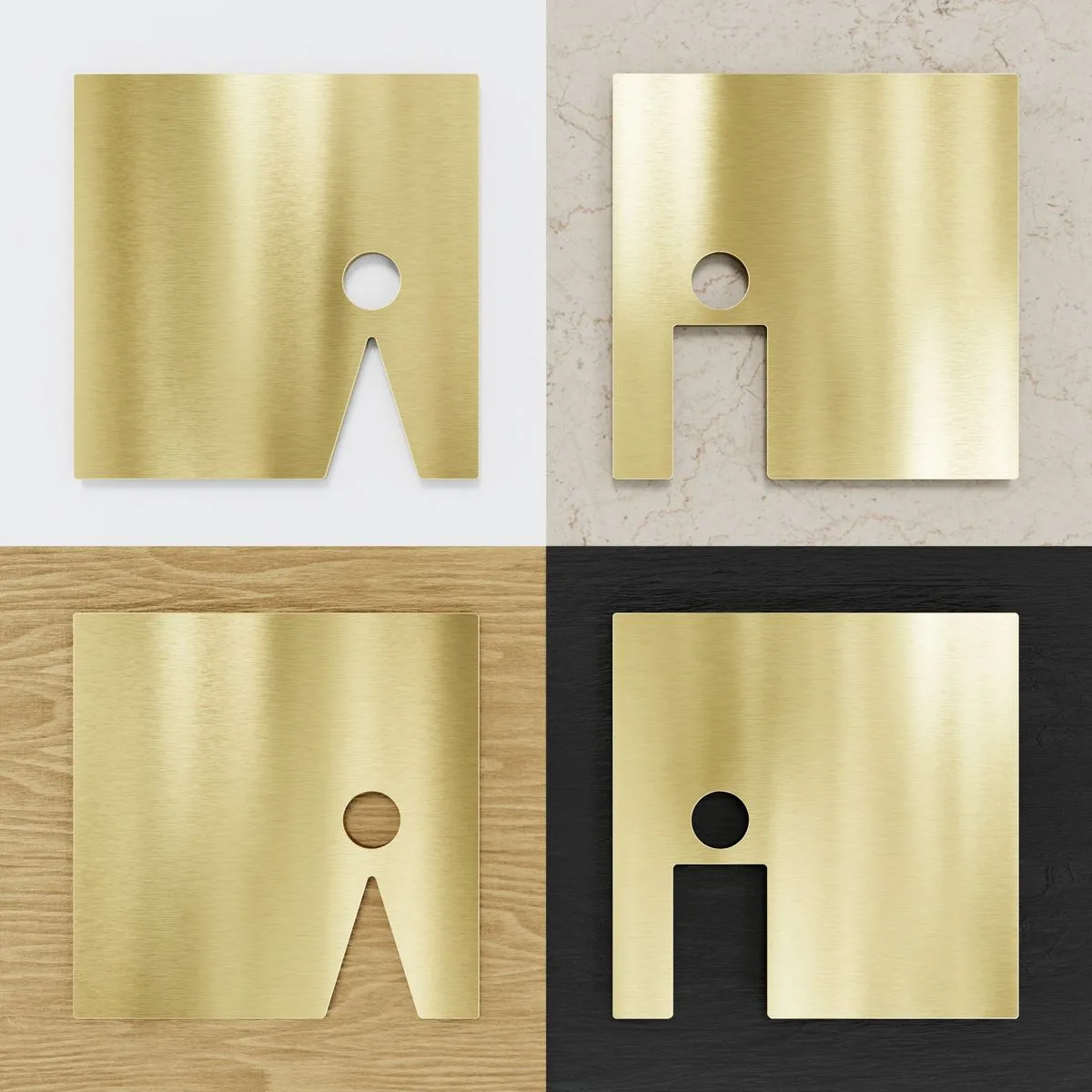 Messing WC-Schild Set "Damen & Herren" / T.03.M – Bild 2