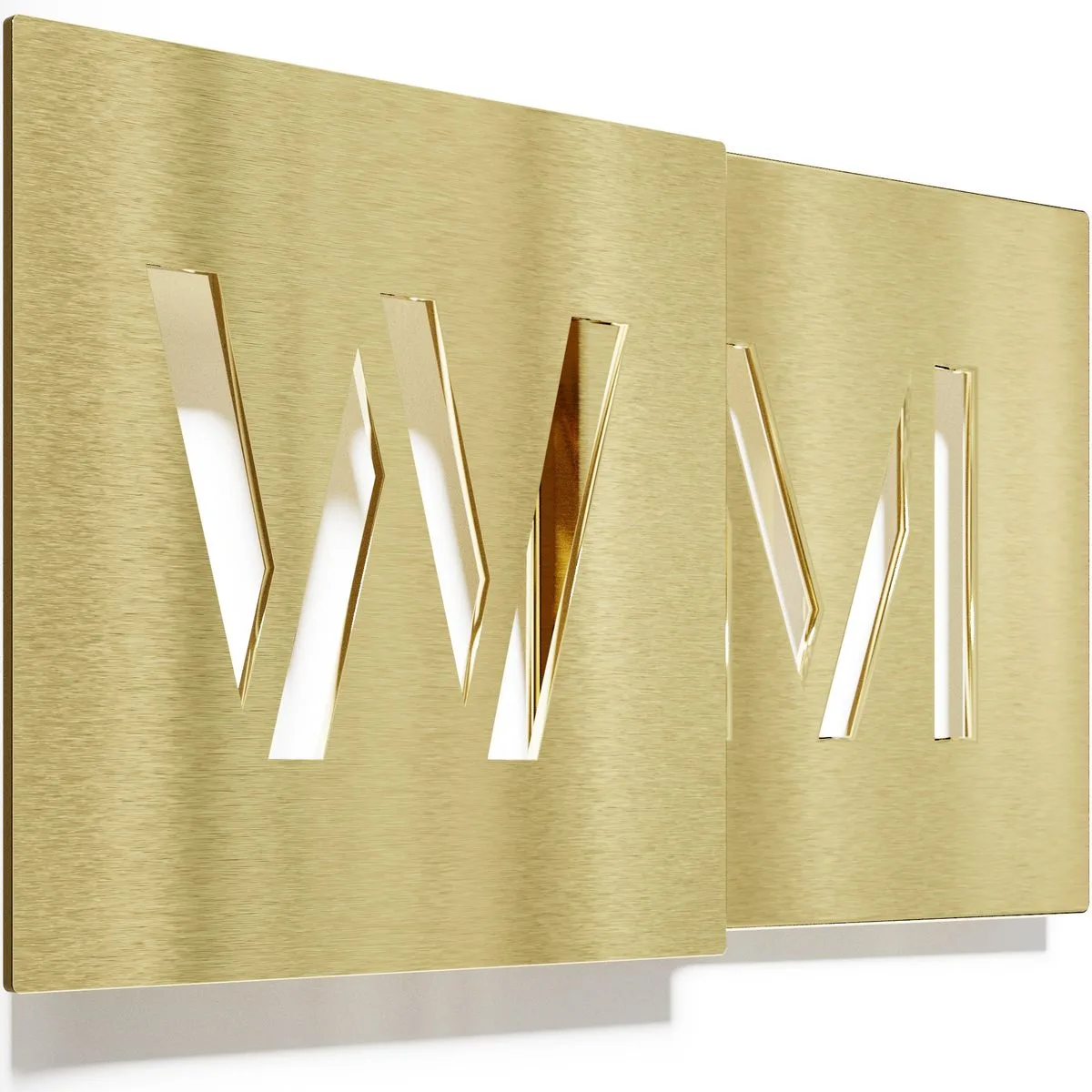 Messing WC-Schilder Set "Damen & Herren" / T.04.M
