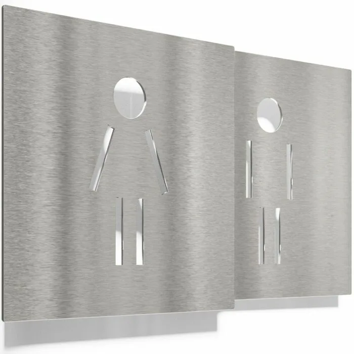 Edelstahl WC-Schilder Set "Damen & Herren" / T.05.E