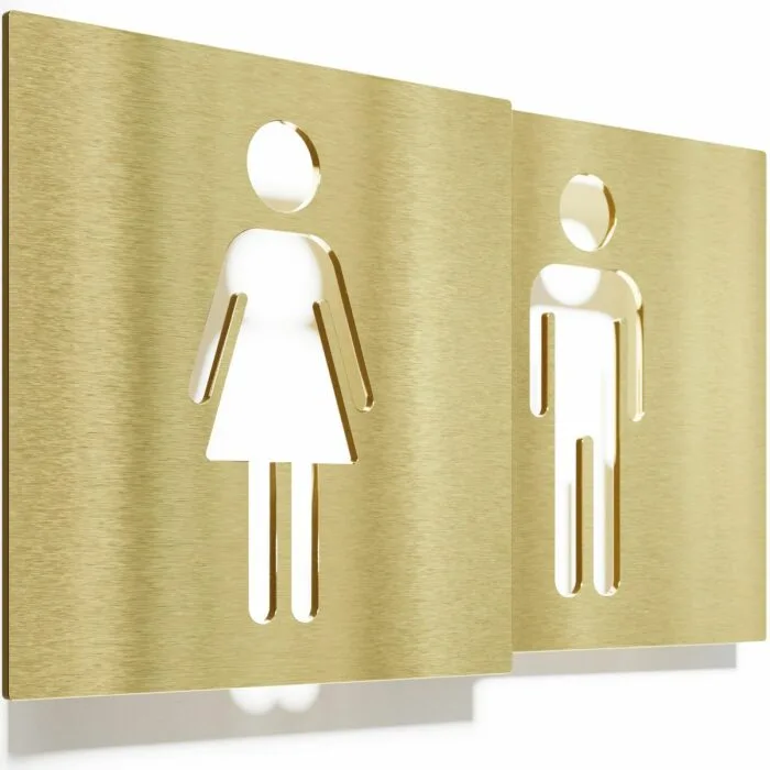 Messing WC-Schilder Set "Damen & Herren" / T.06.M
