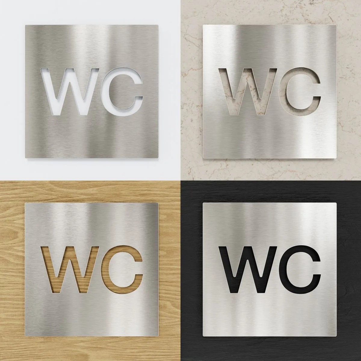 Edelstahl WC-Schild / W.01.E – Bild 2