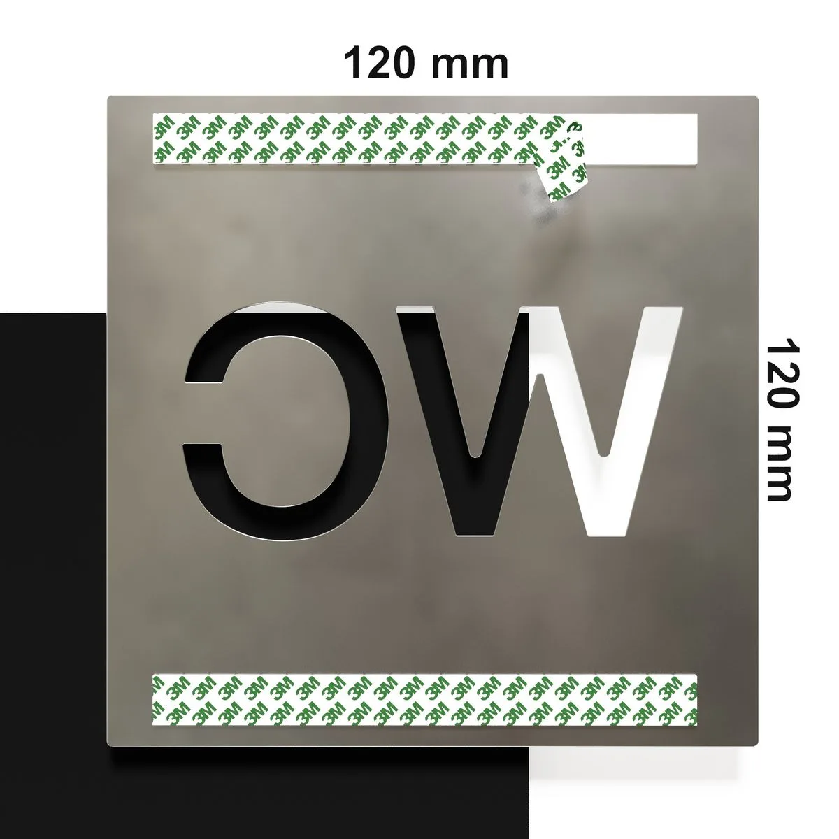 Edelstahl WC-Schild / W.01.E – Bild 4