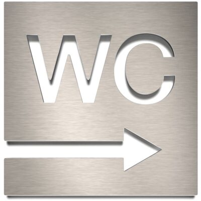 Edelstahl WC-Schild "rechts" / W.02.E