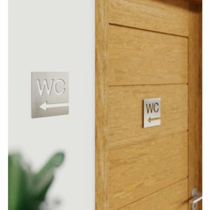 Edelstahl WC-Schild "links" / W.03.E – Bild 3