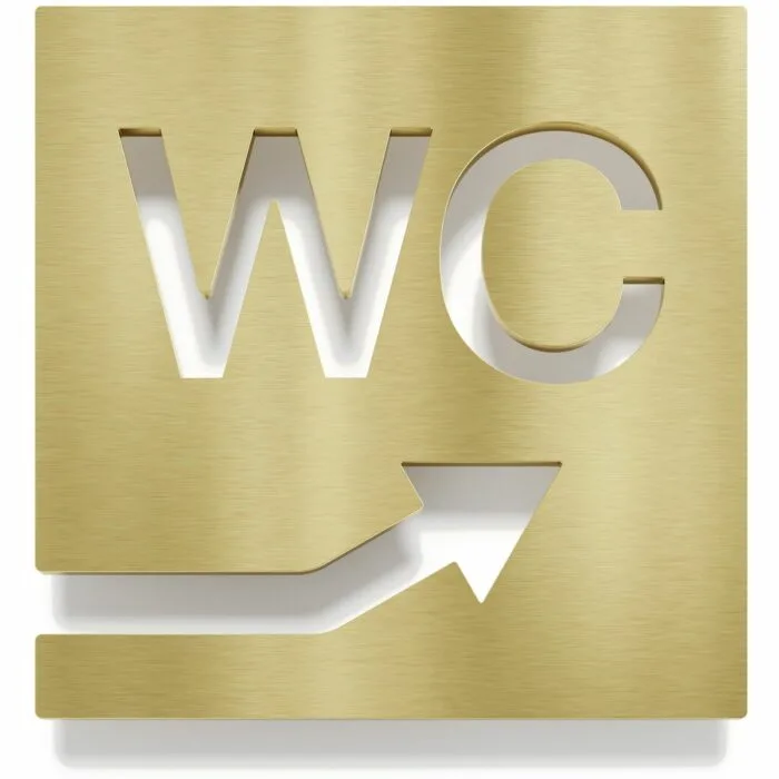 Messing WC-Schild "rechts oben" / W.06.M