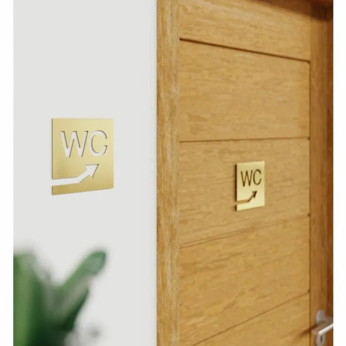 Messing WC-Schild "rechts oben" / W.06.M – Bild 3