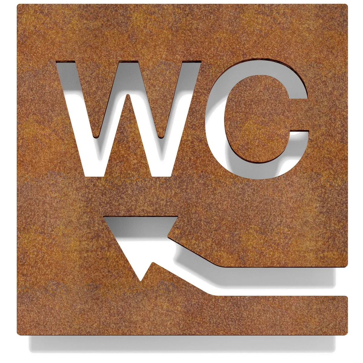 Vintage WC-Schild "links oben" / W.07.R