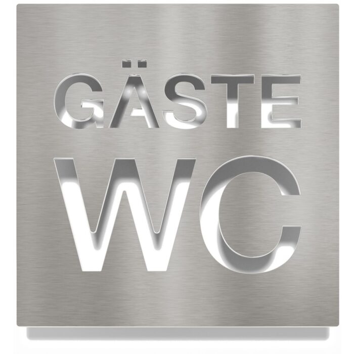Edelstahl WC-Schild "Gäste" / W.08.E 1