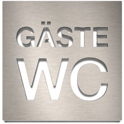 Edelstahl WC-Schild "Gäste" / W.08.E