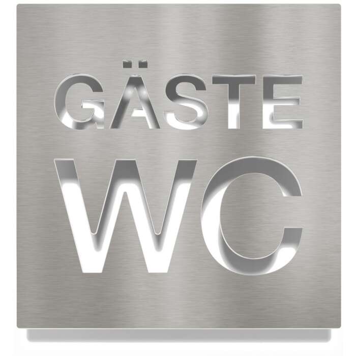 WC Schild Gäste WC Schwarz-Weiß Matt - 180x80 Mm Türschild