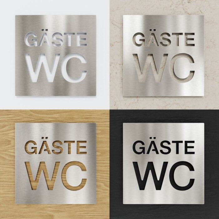 Edelstahl WC-Schild "Gäste" / W.08.E 2