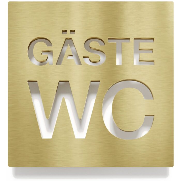 Messing WC-Schild "Gäste" / W.08.M 1