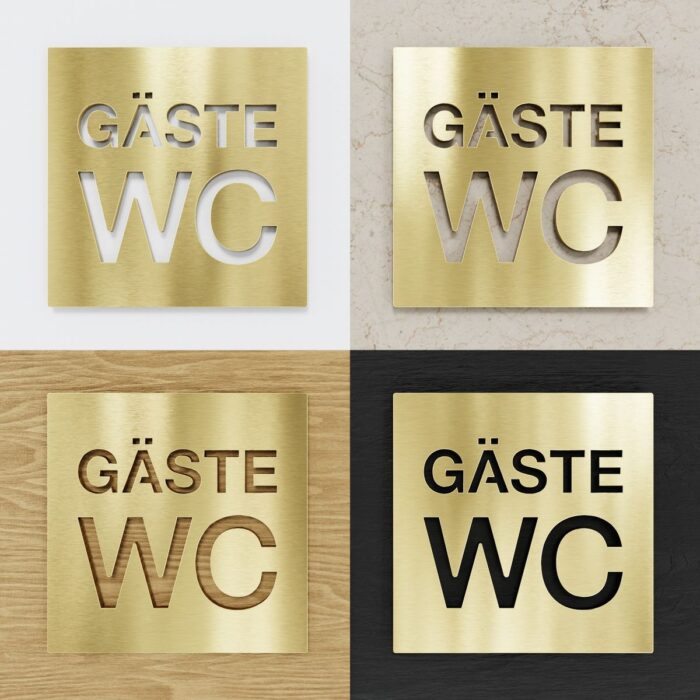 Messing WC-Schild "Gäste" / W.08.M 2