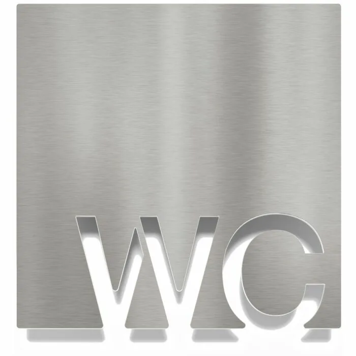 Edelstahl WC-Schild / W.10.E