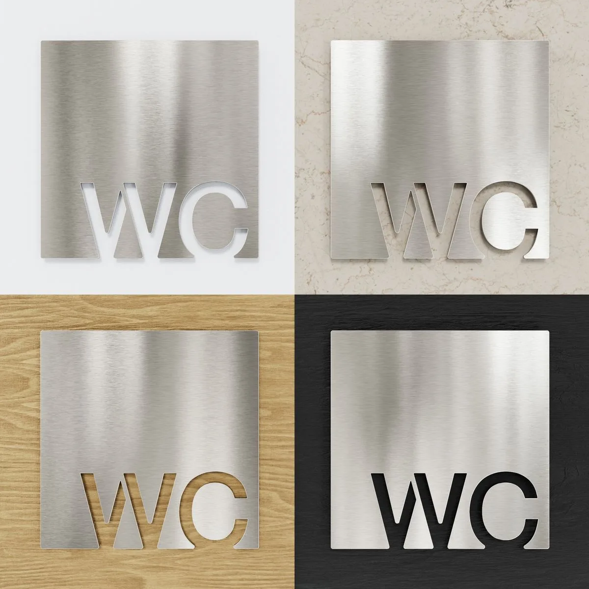 Edelstahl WC-Schild / W.10.E – Bild 2