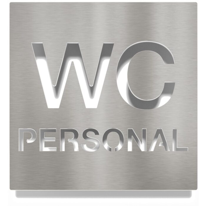 Edelstahl WC-Schild "Personal" / W.13.E 1